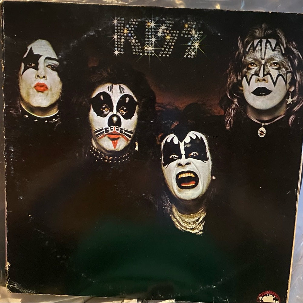 Kiss Album Cover with Black and White Design Vintage 1974